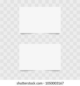 Blank of  business card with soft shadow. Vector.