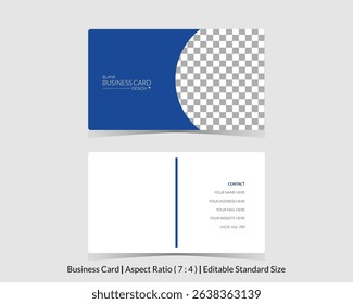 blank business card template with photo insert option