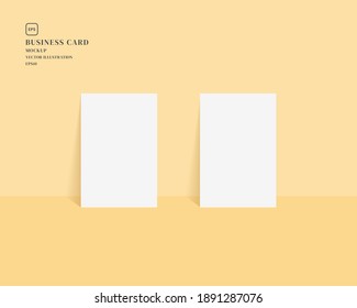 Blank business cards mockup. Mockup of two vertical business cards. Mockup vector isolated. Template design. Realistic vector illustration.