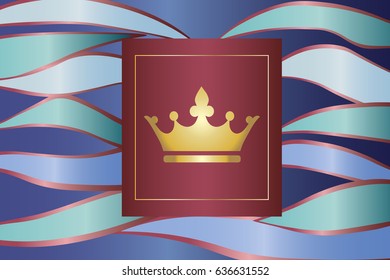 blank business cards with waves crown