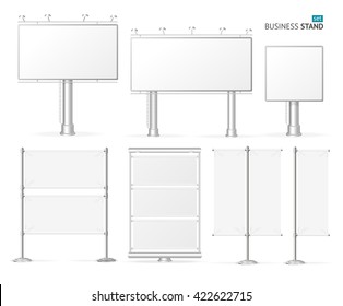 Blank Business Stand Set  for Advertisement. Vector illustration