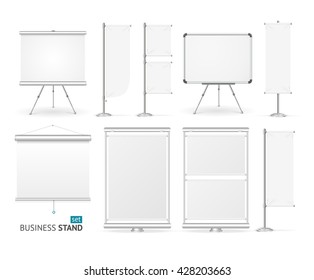 Blank Business Stand Set For Designers. Vector illustration