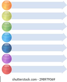 blank business strategy concept infographic arrow list diagram illustration seven 7 steps