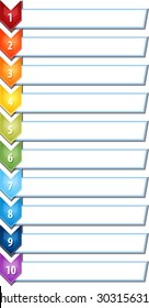 blank business strategy concept infographic chevron list diagram illustration ten 10 steps