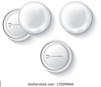Tarjeta de botón en blanco aislada en blanco, VECTOR 