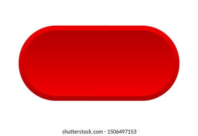 blank button. blank rounded red sign. blank