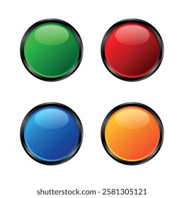 Blank Button Website Vector Template