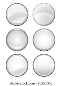 Blank Buttons is an illustration of six blank buttons designs on a white background.