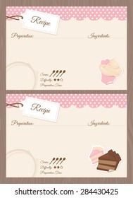 Blank Cake Themed Recipe Cards For Your Sweet Creations.