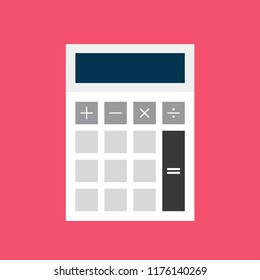 Blank calculator vector. Illustration of a blank calculator on a pink background