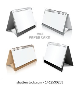 Blank calendar design isolated on white 3d model set in color