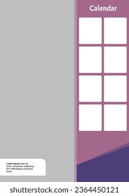 blank calendar design template.  vector