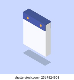 Blank calendar icon. 3D isometric illustration. Isolated vector for banner, poster, presentation, infographic,  web, apps, and other uses.