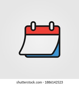 Blank calendar icon in flat design style. No appointment sign. Web site page and mobile app design element.