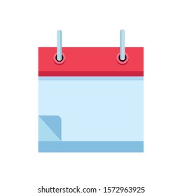 Blank Calendar Icon Over White Background, Vector Illustration