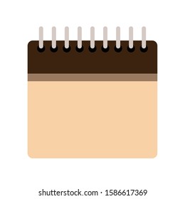blank calendar icon over white background, colorful design, vector illustration