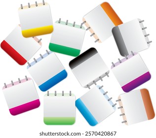 Blank Calendar icons set isolated on white background, Calendar set. Monthly calendar icons Set different color and copy space, isolated on white background. Eps file available. Calendar vector icon.
