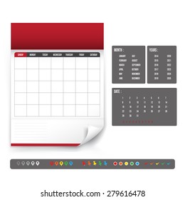 Blank Calendar For Planning Template Vector Illustration