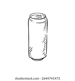 A blank can hand drawn in black line. 