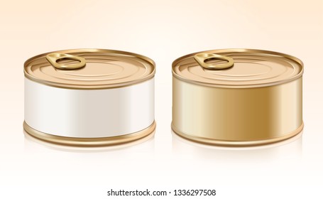Blank canned mockup with label for design uses
