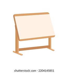 Blank Canvas easel flat icon design vector illustration on folding chalk painting Isolated on white