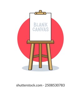 The blank canvas in the white background. Isolated Vector Illustration