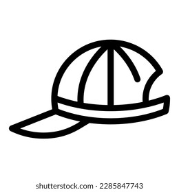 Vector de contorno de icono de la tapa en blanco. Deporte de béisbol. Base de tejido
