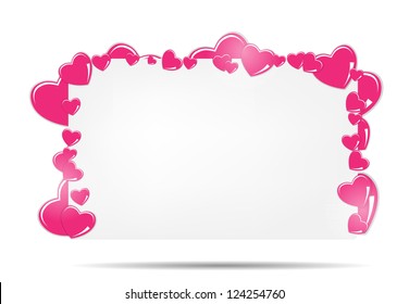 Blank card with hearts vector illustration