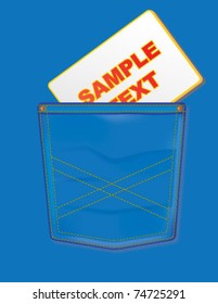 Blank card  in jeans pocket