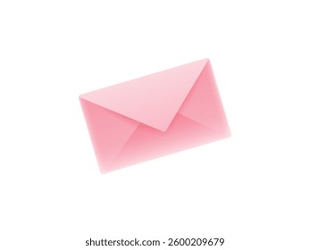 blank card in a pink envelope is isolated on a pink pastel color background with a shadow love letter. Blank Card in Pink Envelope on Pastel Pink Background, Love Letter Mockup, Romantic Message
