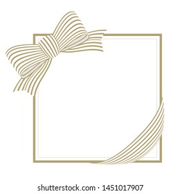 Blank card with striped ribbon