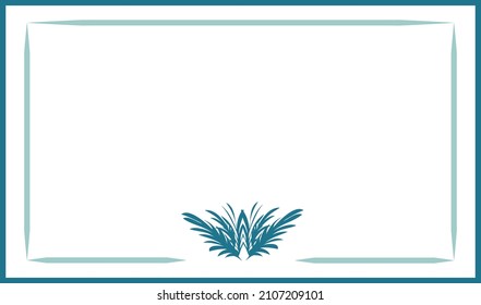 Blank Card For Writing With Blue Pattern. Suitable For The Notecard, Greeting Card, Thank You Card