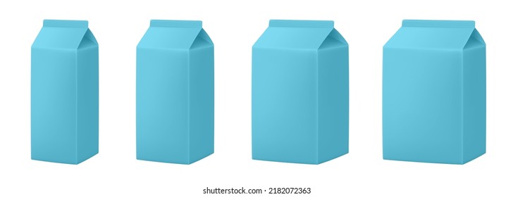 Blank cardboard package boxes mockup. Box set. Blue pack