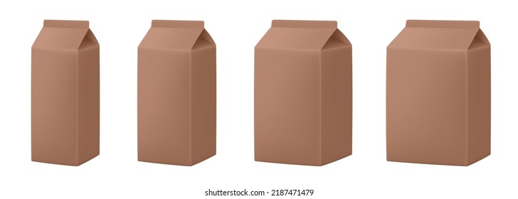 Blank cardboard package boxes mockup. Box set. Brown pack