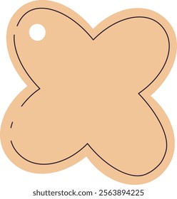 Blank Cardboard Paper Cross Price Tag Vector Illustration