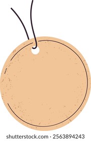Blank Cardboard Paper Round Price Tag Vector Illustration