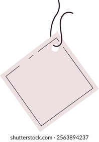 Blank Cardboard Paper Square Price Tag Vector Illustration