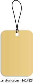 Blank Cardboard Price Tag Lable With String Vector Illustration