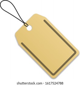 Blank Cardboard Price Tag Lable With String Vector Illustration