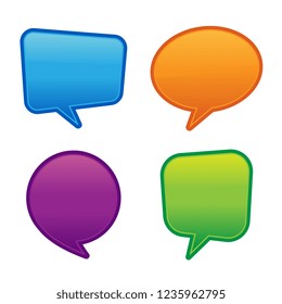 Blank Cartoon Glossy Speech Bubble Labels