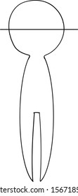 Blank cartoon outline in doodle style. Black and white color vector.