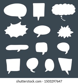 Blank cartoon speech bubbles set - vector illustration with copy space.