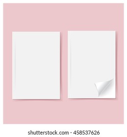 Blank catalog, magazine, book template with soft shadows. Ready for your design. Vector illustration.