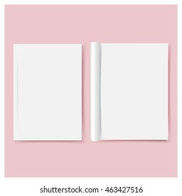 Blank catalog, magazine, book template with soft shadows. Ready for your design. Vector illustration.