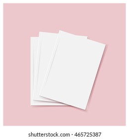 Blank catalog, magazine, book template with soft shadows. Ready for your design. Vector illustration.