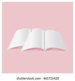 Blank catalog, magazine, book template with soft shadows. Ready for your design. Vector illustration.