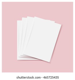 Blank catalog, magazine, book template with soft shadows. Ready for your design. Vector illustration.