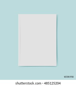 Blank catalog, magazines,book mock up on blue background. Vector illustration.