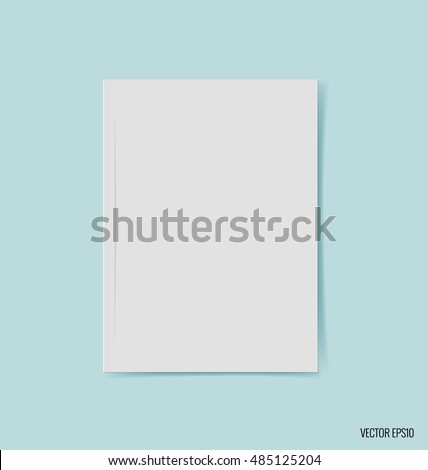 Blank catalog, magazines,book mock up on blue background. Vector illustration.
