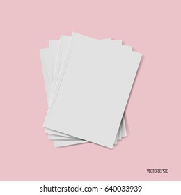 Blank catalog, magazines,book mock up. Vector illustration.